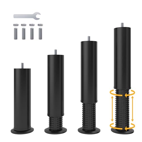 Adjustable 8-12 inch Bed Legs Metal Replacement Heavy Duty Leg M8 M10 Thread 4Pcs Support Leg for Adjustable Bed Frame, Sofa, Cupboard, Desk - size: 4Pcs