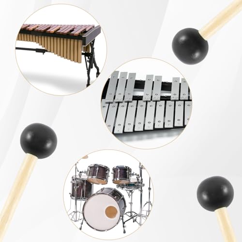 6 Pcs Xylophone Mallets Drum Mallets, with Rubber Head and Handle Percussion Mallets Set Tongue Drum Bell for Tongue Drum or Keyboard Music Graduation Present (3 Pair)