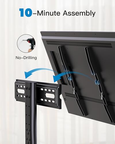 PERLESMITH Universal TV Stand Legs for 32-70 inch TVs to 99lbs with Mount - size: 32-70 Inch with Fixed