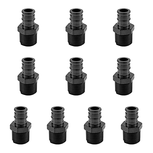 10 PCS EFIELD Pex-A Poly PPSU Expansion Fitting 3/4"x3/4"Male NPT Adapter - size: 3/4" x 3/4" (PPSU, Pack of 10)