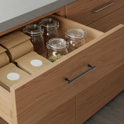 Ravinte Matte Black Kitchen Pulls Cabinet Handles 5 Inch 5 Pack - color: Matte Black, size: 5 Inches Hole Center