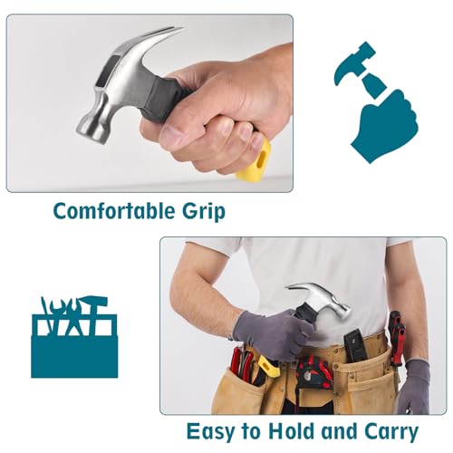 8 oz Small Claw Hammer - Mini Hammer for Women&Kids - Little Hammer for Household Projects, Woodworking & DIY Tasks - style: B.Hammer