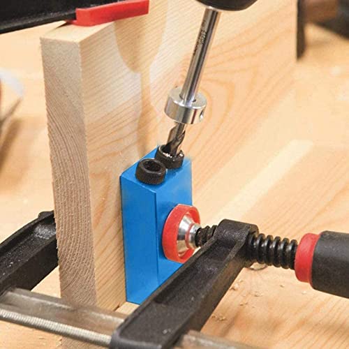 14PCS Pocket Hole Jig Drill Kit,15 Degree Dowel Drill Joinery Kit,Including 6/8/10mm Drill Bits,Drill,Stoppers,Sleeves,Hex Key, Woodwork Guides Joint Angle Tool