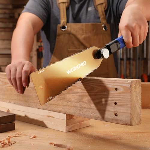 WORKPRO 8'' Japanese Pull Saw, Double-Edged Hand Saw with 7-9&18 TPI - size: 8'' - Wide Head