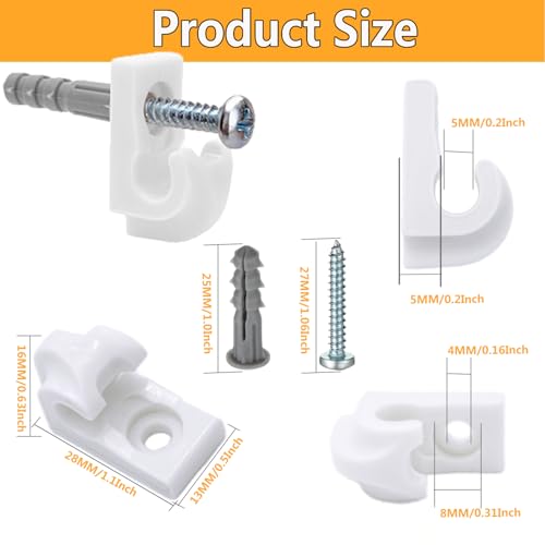 Down Wall Clips- 30 Sets Wire Shelf Brackets Loop -Closet Shelves Clips-Wire Shelf Back Wall Clip,Included Clips,Screws and Expansion Tubes ,Plastic,White,30 Sets (Pack of 1)