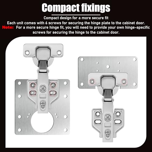 20 Pcs Cabinet Hinge Repair Plate, Stainless Steel Cabinet Hinge Repair Plate Kit with Mounting Screws, Stainless Steel CabinetRepair Board Door Hinges Mounting Plates (10 Half-square + 10Full-square) - size: 3.54 x 3.54 inches and 3.54 x 1.97 inches
