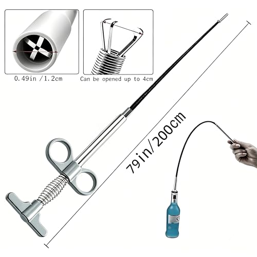 Drain Snake, Drain Clog Remover - Gutter Cleaning Tools Drain Cleaner for Toilet Sewer Shower Kitchen Bathroom Tub Clogged Drains Opener Cleaning Tool, Flexible Grabber Claw Pick Up Reacher (79 inch) - color: 79 inch