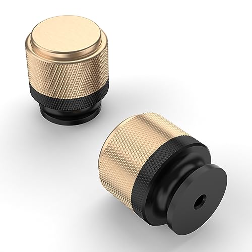 Asidrama 10 Pack Matte Black and Gold Kitchen Cabinet Knobs Knurled Dresser Knobs Black and Gold Drawer Knobs Cabinet Hardware Zinc Knobs for Dresser Drawers - color: Black-Gold, style: 10 Pack