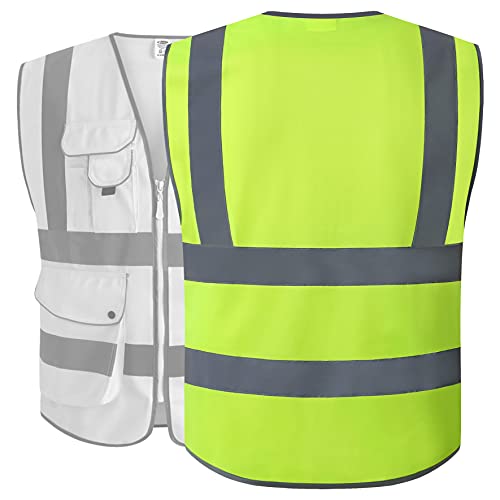 JKSafety Safety Vest for Men Women Reflective Hi Vis JK150 Yellow M - color: Yellow, size: Medium