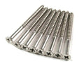 Long Wood Screws for Door Hinges Satin Nickel 9 x 2 1/4 Inch 24-Pack