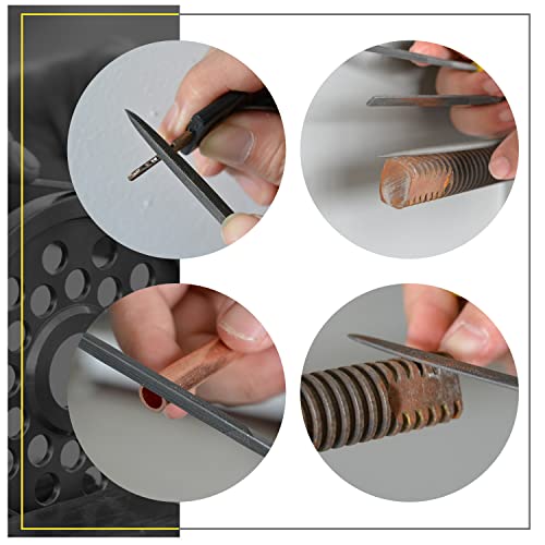 Needle File Set, 10 Pieces Hand Metal Files | Hardened Alloy Strength Steel Set Includes Flat, Round, Half-Round, Triangular, Square, Oval, Crossing, and Barrette File - color: Yellow-10pcs