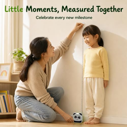 Kids Tape Measure with Countdown Timer, 2-in-1 Soft Retractable - color: Black