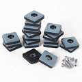 Teflon Furniture Sliders, 20pcs 1inch Square Furniture Glides with Screws for Carpet Tile Hardwood (Grayish Blue) - color: Grayish Blue, size: 1 inch Square (20 Count)