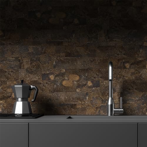 StyloVue 100 Pieces Peel and Stick Backsplash for Kitchen, 3" x 6" PVC Subway Tile 2026 Upgraded Rust Slate Backsplash Stick on Tile Elevate Kitchen, Bathroom, Fireplace,RV - color: Rust Slate