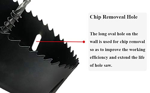 Hole Saw Drilling Cutter Tool for Wood Material 80mm/3.15" Cutting Dia - color: black, size: 3-5/32"