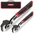 2 Pack 8" & 12" Self-Adjusting Pipe Wrench Set - color: 8”+12”
