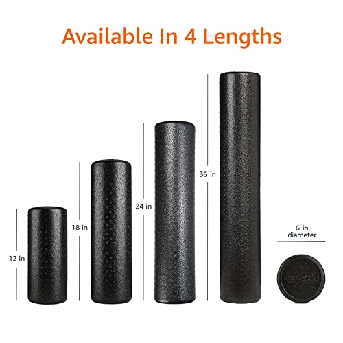 Amazon Basics High Density Foam Roller for Exercise and Recovery, 24 Inches, Blue Speckled