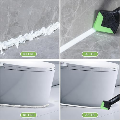 Goopreen 3 in 1 Silicone Caulking Tool Kit, Caulk Remover Tool&Caulk Tool | Stainless Steel Caulk Scraper, Caulk Finishing Tool of 6 Silicone Pads, Caulk Tools for Kitchen Bathroom Tile Shower Window - style: Classic
