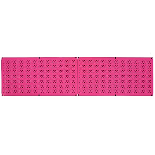 Wall Control Pegboard Rack Horizontal Metal Pegboard Garage Tool Storage Pack - Two 32-Inch Wide x 16-Inch Tall Easy To Install Peg Boards (Pink) - color: Pink