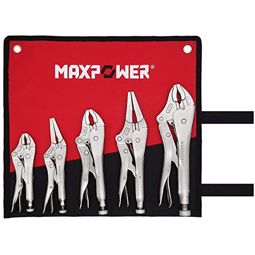 MAXPOWER 5-Piece Locking Pliers Set with Kitbag