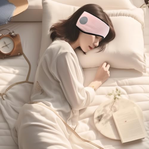 Angoily Ear Warmer Headband, Sleep Mask, 2 in 1 Eye Mask and Soundproof Sleep Earmuff Noise Reduction Sleeping Ear Wraps Ear Protection Cover for Men Women Ear Mask Pink Sleeping Earmuffs - color: Pink