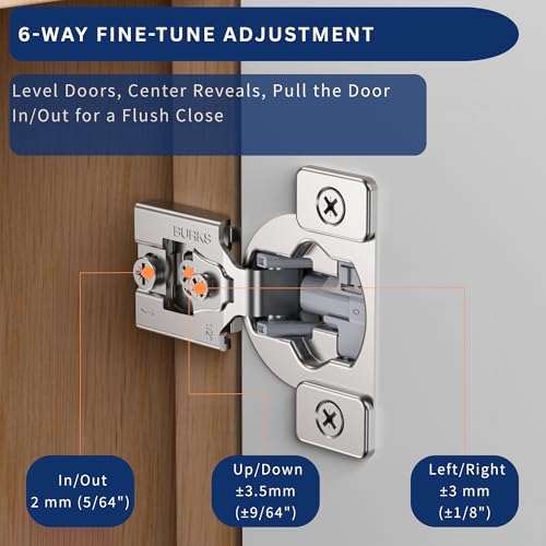 Burks 30 Pack 1/2" Overlay Soft Close Face Frame Cabinet Hinges - size: 1/2'' Overlay