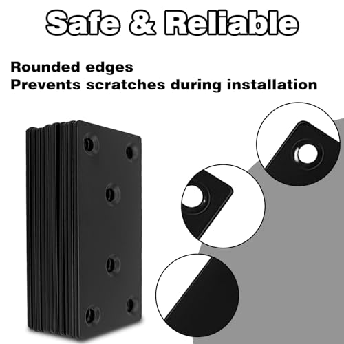 50‑Pack Flat Metal Brackets, 4" 304 Stainless Steel Brackets - size: 50PCS-4''Flat Plates
