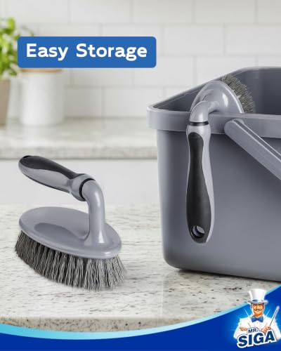 MR.SIGA Heavy Duty Scrub Brush with Comfortable Grip for Bathroom Shower