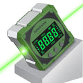 4-side Magnetic Digital Angle Gauge with Laser(Class 2, ＜1mW Output), 4 * 90° Rechargeable Electronic Inclinometer Protractor Level Gauge for Woodworking Tablesaw- Green - color: Green