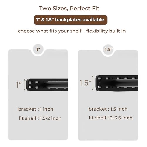 2pcs Floating Shelf Bracket Heavy Duty Decorative Floating Shelf Hardware Black Hidden Shelving Brackets for Wall,Floating Mantel Bracket for Over Fireplace (18X8X1 inch (for 1.5"-2" Thick Shelf)) - size: 18"X8"X1"