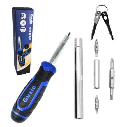 Guzie 12-in-1 Screwdriver/Nut Driver Set, 12 Bits/3 Nut Drivers