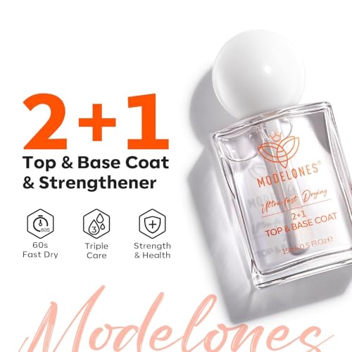 modelones 3-in-1 Nail Top & Base Coat, Quick Dry Long Lasting Shine - color: 217