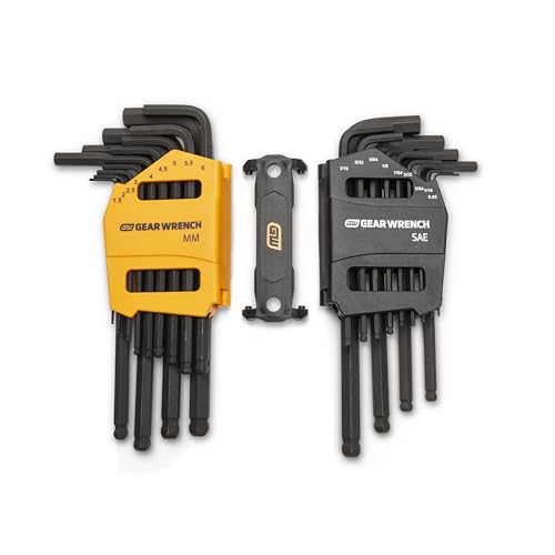 GEARWRENCH 26 Piece SAE/Metric Ball End Long Arm Hex Key Set - 83505