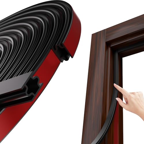 Black D-Shape Weather Stripping 20Ft (Fits 0.2–0.3in Gaps) - color: Black, size: 0.31" Thick x 20 Ft