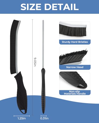 CLEANGOR Crevice Cleaning Brushes, Cleaner Scrub Brush Tool for Crevice - color: Black