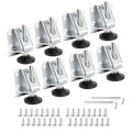 POWERTEC Leveling Feet 8PK, Heavy Duty Adjustable Furniture Leg Levelers with Nylon Foot, Screws & Lock Nuts for Workbenches, Cabinets, Tables & Shelving (71136-P2) - size: Set of 8, style: Leg Leveler