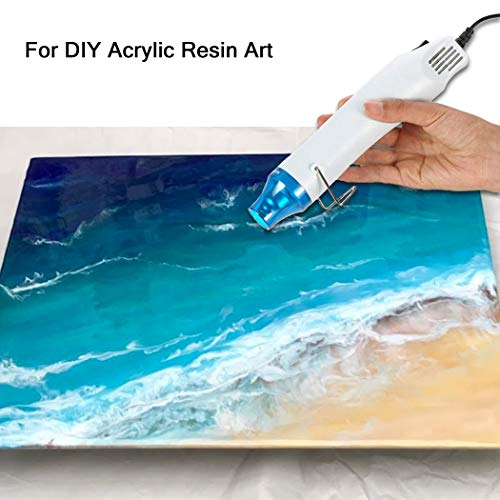 Bubble Removing Tool for Epoxy Resin and Acrylic Art, DIY Glitter Tumblers, Specially-Designed Heat Gun for Making Acrylic Resin Travel Mugs Tumblers to Remove Air Bubbles (White) - color: White