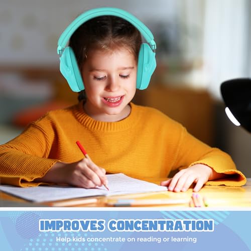 ProCase Kids Noise Cancelling Headphones Ear Hearing Protection, Teal - color: Teal
