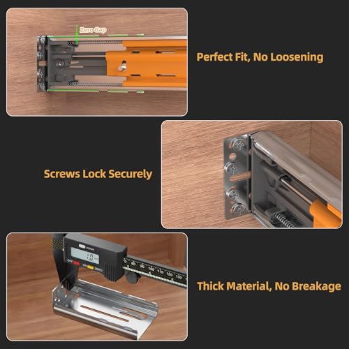 Furniware 5 Pairs Rear Mounting Bracket for 45mm Width Ball Bearing Glides