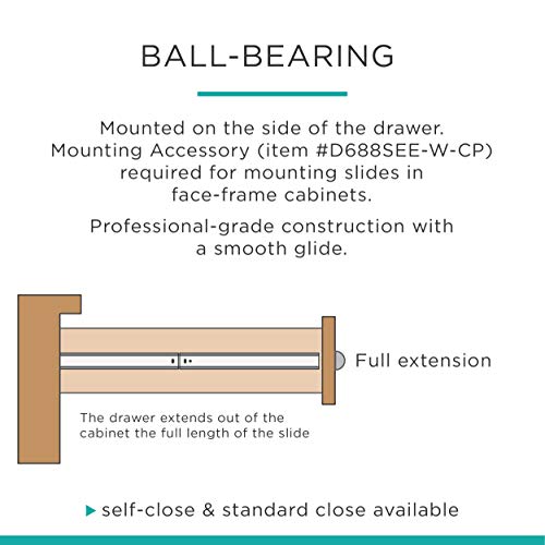 Liberty D68812C-W-TX 12 Bottom Mount Drawer Slide