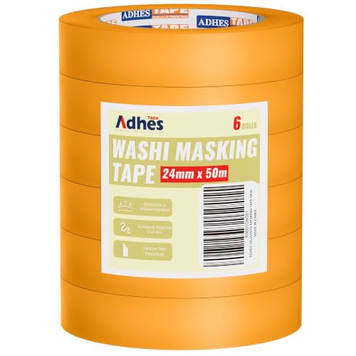 ADHES Orange Delicate Surface Washi Masking Tape Painter Tape 1Inch - size: 24mm x 50m