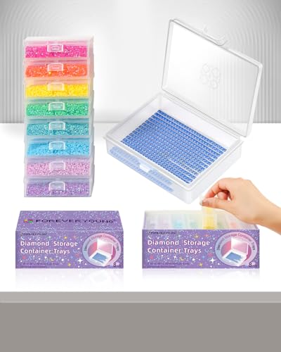 forever young 8PCS Diamond Painting Storage Containers Trays - size: 8pcs Refill set