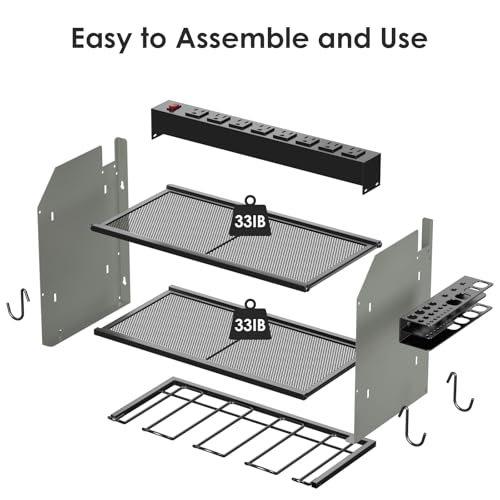 CCCEI Wall Mount Modular Tool Charging Organizer, Grey, 1 Pack, 3 Tier. - color: Grey