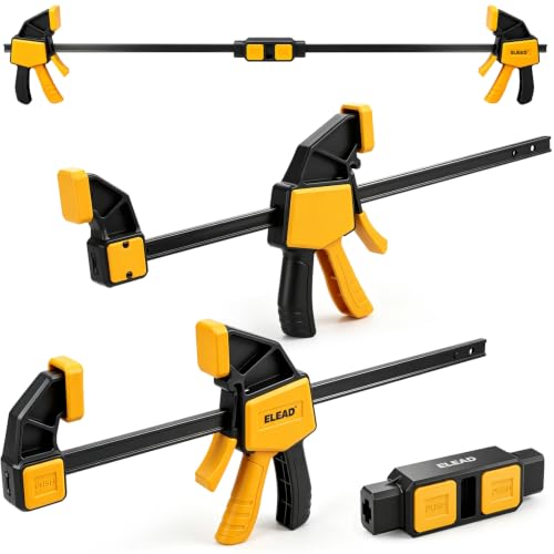 3-Pack Wood Clamps for Woodworking, 12 Inch Bar Clamps with Clamp Connector, Quick-Release Wood Clamps with 150 LBS Load Limit, Trigger Clamp Set for Woodworking DIY Projects - style: 2-Piece 12" 150lbs with clamp connector