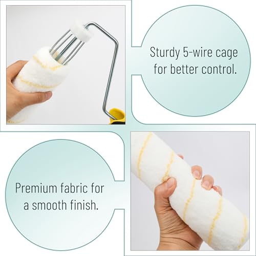 Bates- Paint Roller Kit, 11 Pack, 9 Inch Roller Frame with 10 Microfiber Roller Covers, for Walls, Ceilings, Floors and Home Painting - size: 11 Pcs