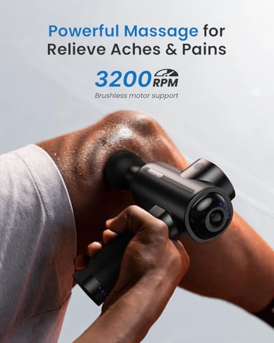 RENPHO Active Massage Gun Deep Tissue, Percussion Handheld Neck Massager - color: Ink-black