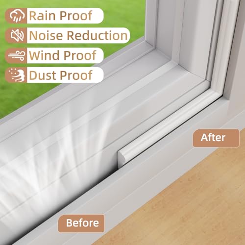 Kneelisa 3Pcs×196” Wedge-Shape Foam Window Weather Stripping Door Seal - color: White, size: 3pcs×196"