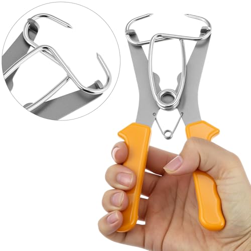 QWORK Miter Spring Clamps Kit, Includes 8 Miter Clamps & 1 Pliers, Ideal for Picture Frames, Wood Trim, Moldings, and Compound Miters