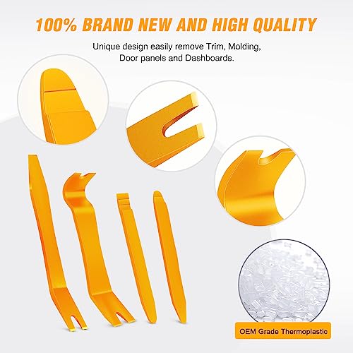 GOOACC 5 PCS Nylon Auto Trim Removal Tool Kit No-Scratch - color: Yellow, size: 5Pcs