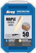 Kreg Solid-Wood Pocket-Hole Plugs, Solid Maple, P-MAP, 50 Count - color: Maple Plugs